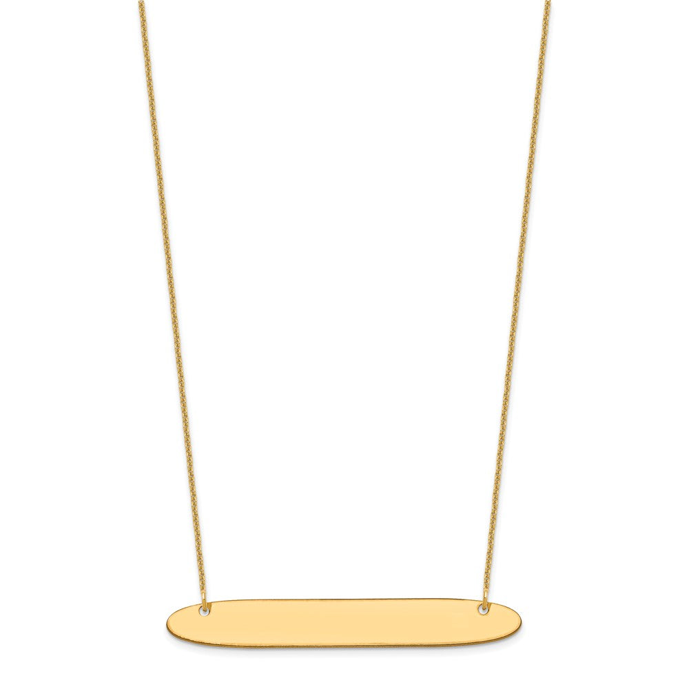 14K Gelbgold Groß Oblong Rohling Stab Halskette