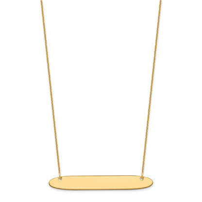 14K Gelbgold Groß Oblong Rohling Stab Halskette