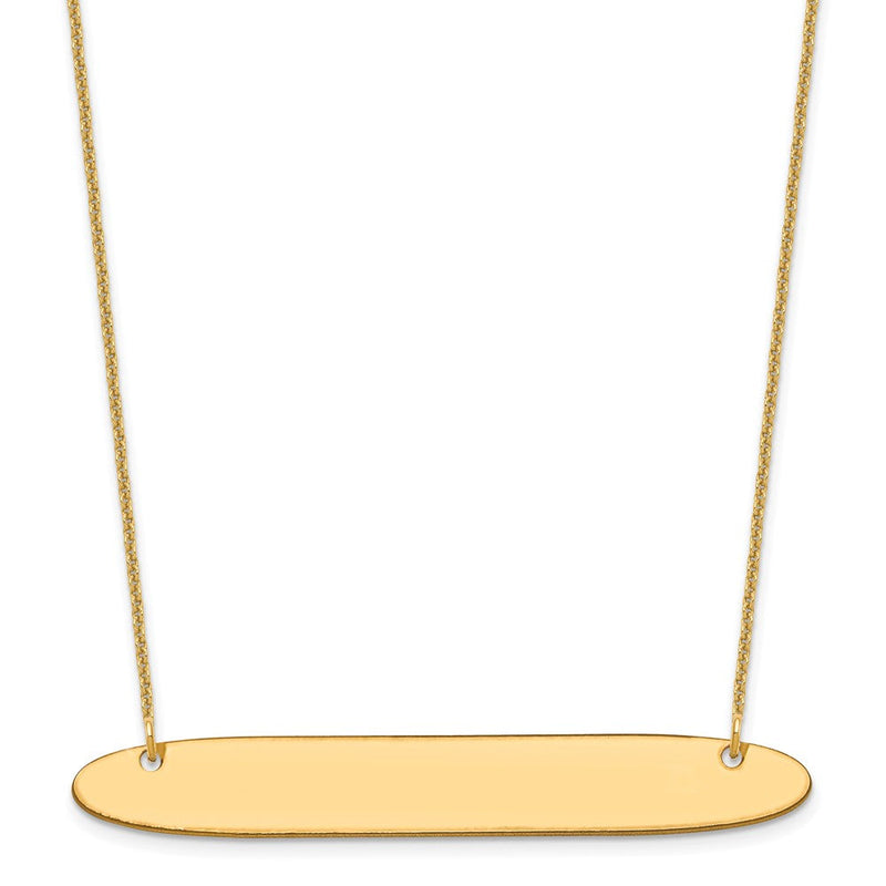 14K Gelbgold Groß Oblong Rohling Stab Halskette