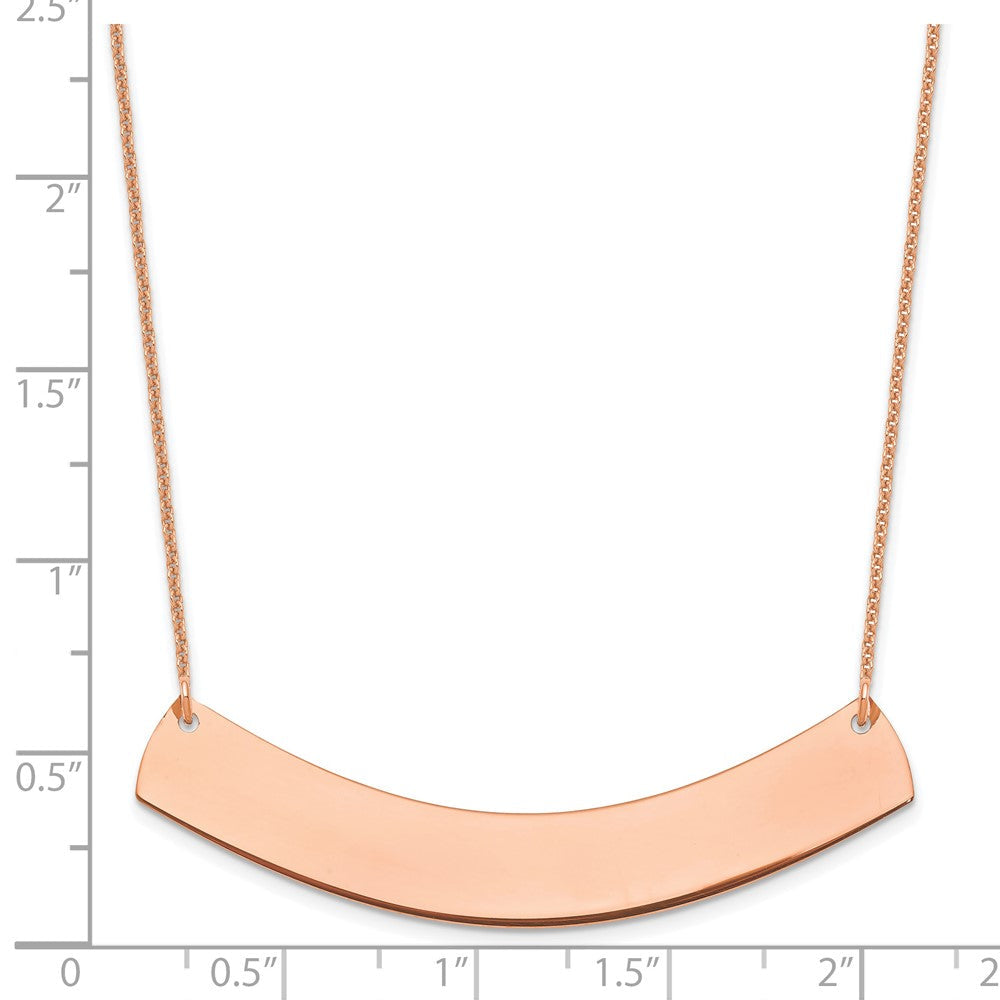 14K Roségold Groß Gebogen Rohling Stab Halskette