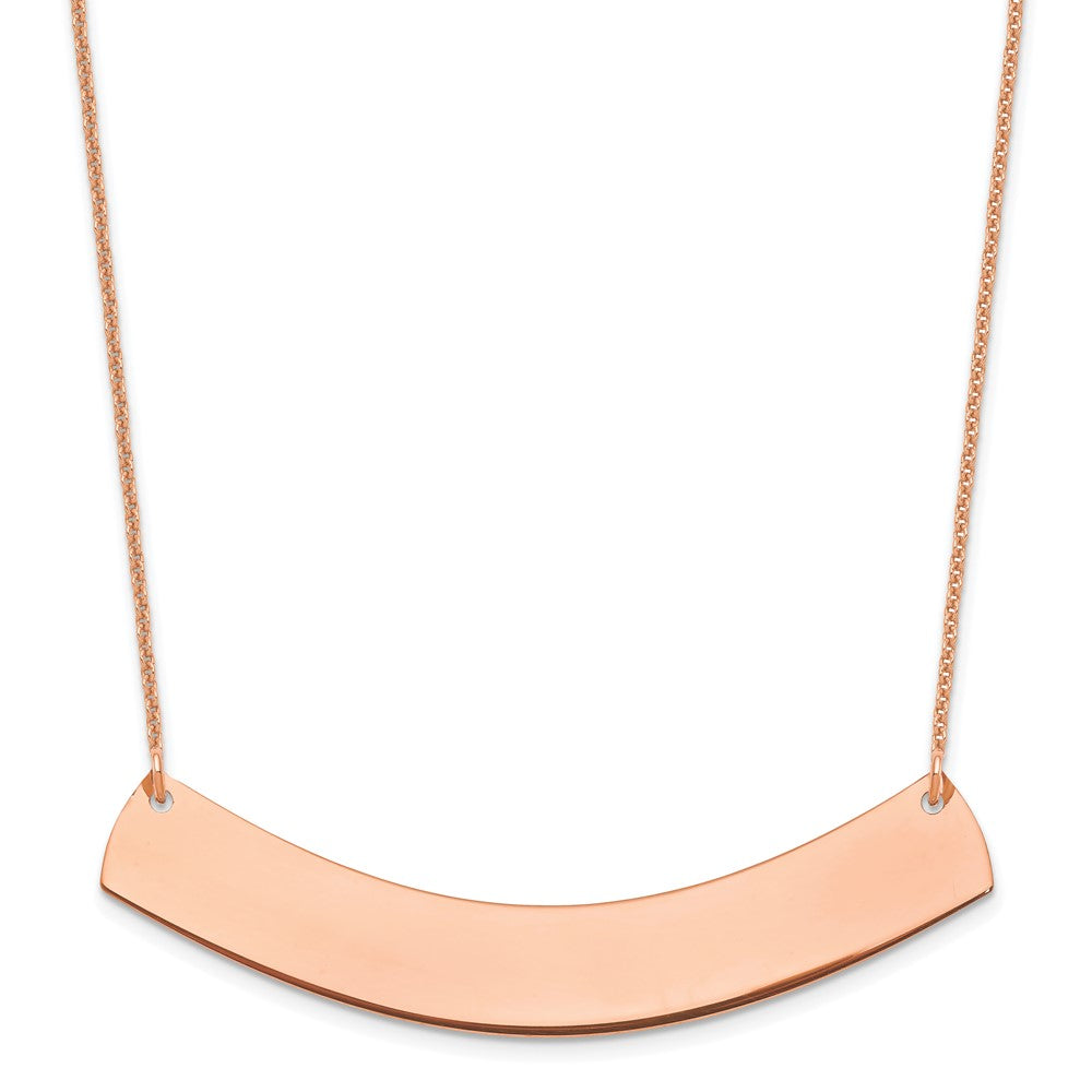 14K Roségold Groß Gebogen Rohling Stab Halskette