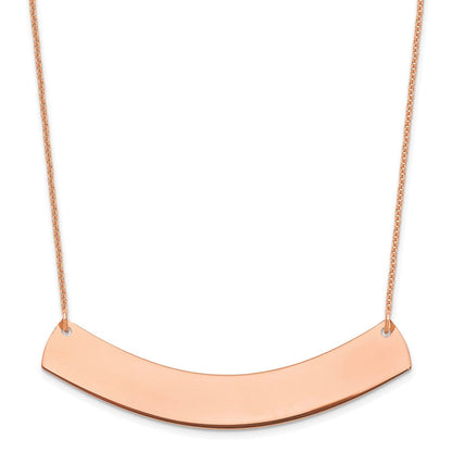 14K Roségold Groß Gebogen Rohling Stab Halskette