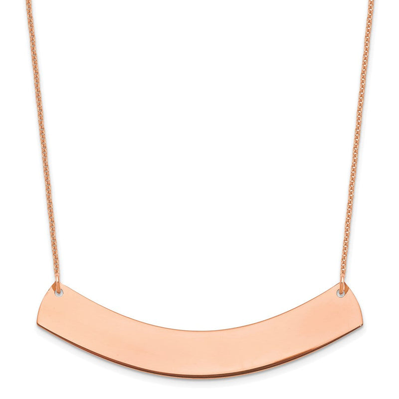 14K Roségold Groß Gebogen Rohling Stab Halskette