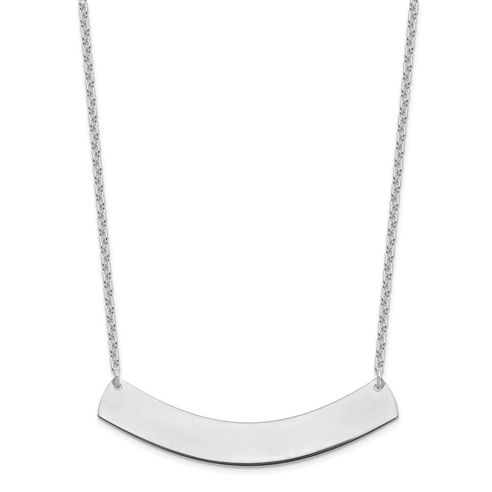 Sterlingsilber Silber/rhodiniert Groß Gebogen Rohling Stab Halskette
