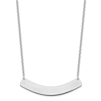 Sterlingsilber Silber/rhodiniert Groß Gebogen Rohling Stab Halskette