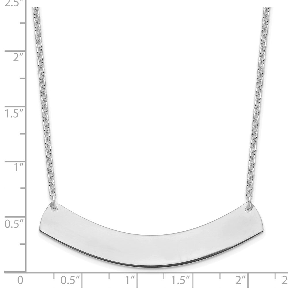 Sterlingsilber Silber/rhodiniert Groß Gebogen Rohling Stab Halskette