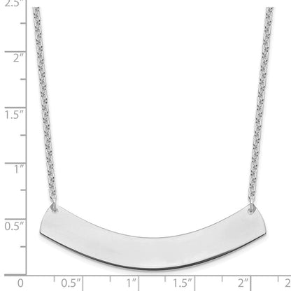 Sterlingsilber Silber/rhodiniert Groß Gebogen Rohling Stab Halskette