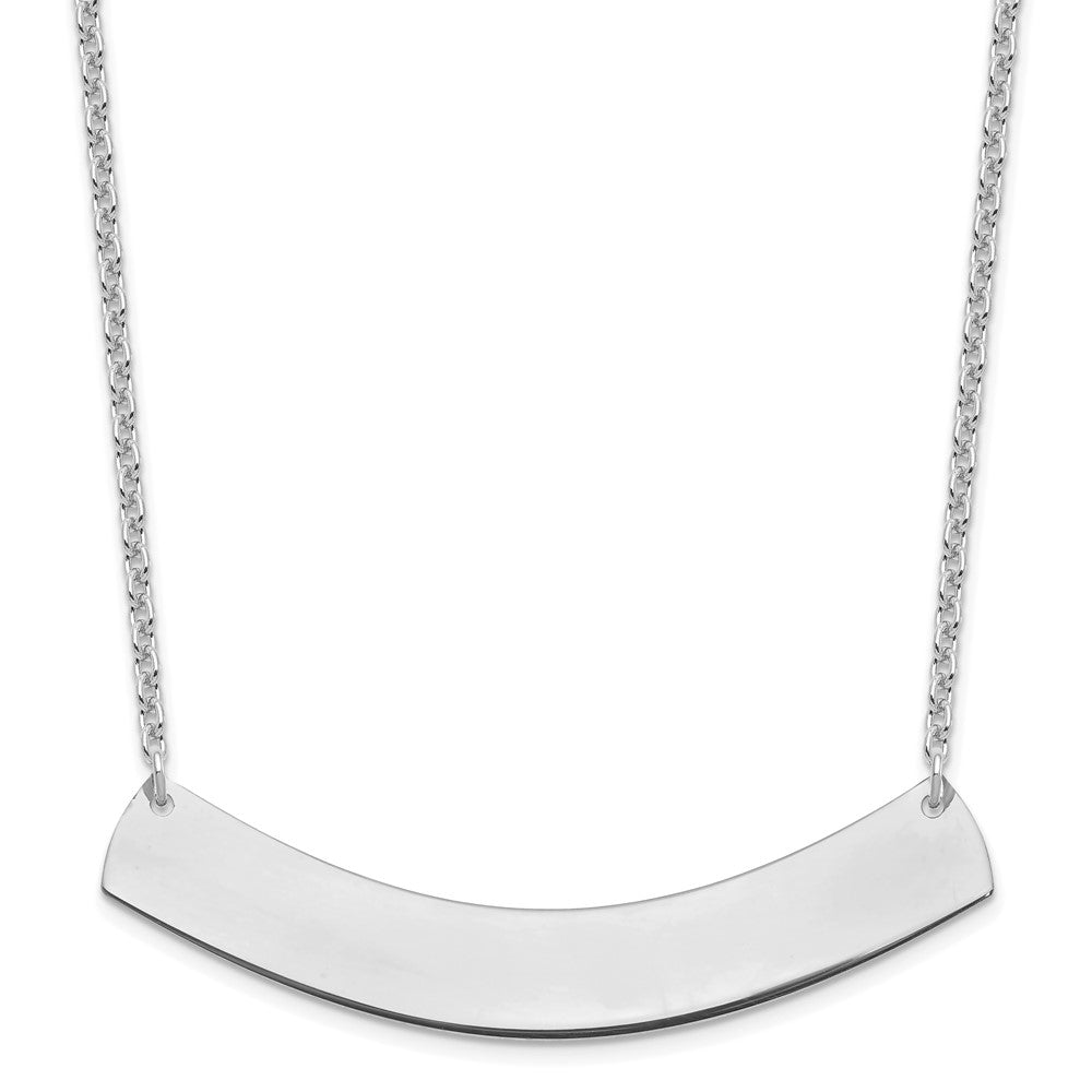 Sterlingsilber Silber/rhodiniert Groß Gebogen Rohling Stab Halskette