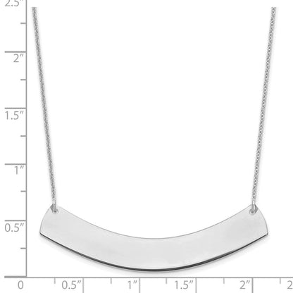 14K Weißgold Groß Gebogen Rohling Stab Halskette