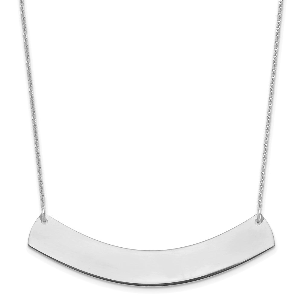 14K Weißgold Groß Gebogen Rohling Stab Halskette