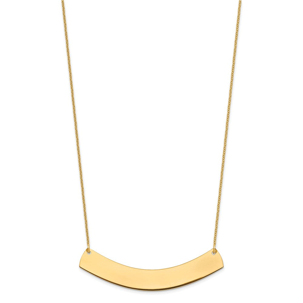 14K Gelbgold Groß Gebogen Rohling Stab Halskette