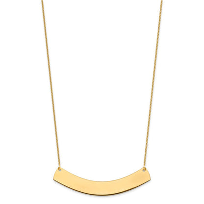 14K Gelbgold Groß Gebogen Rohling Stab Halskette