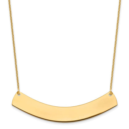 14K Gelbgold Groß Gebogen Rohling Stab Halskette