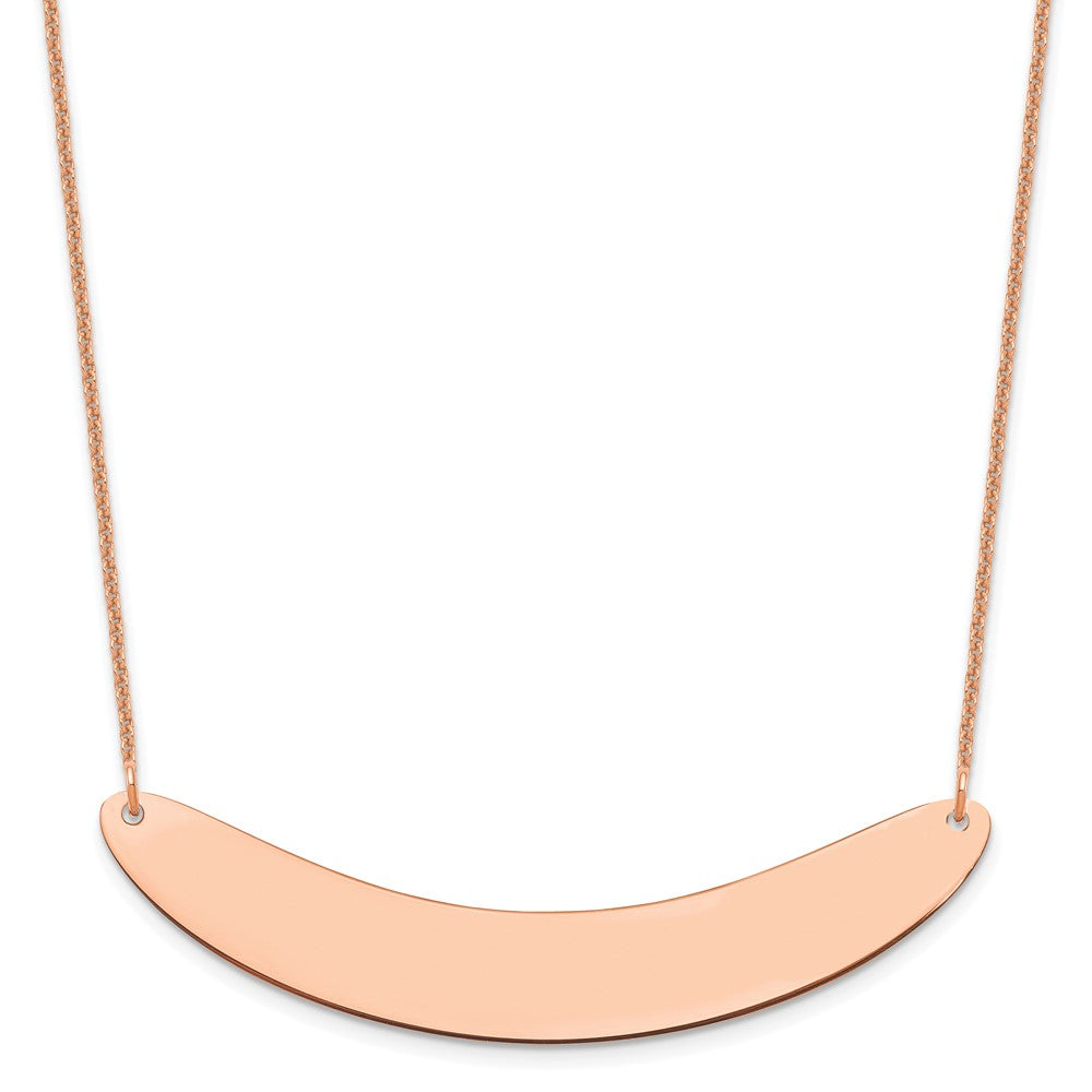 14K Roségold Groß Gebogen Rohling Stab Halskette