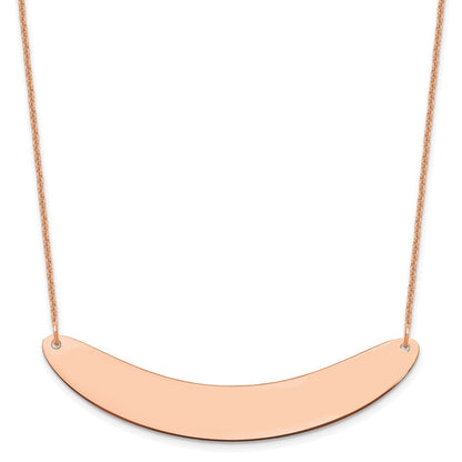 14K Roségold Groß Gebogen Rohling Stab Halskette
