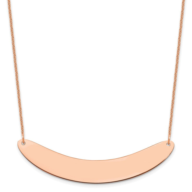 14K Roségold Groß Gebogen Rohling Stab Halskette