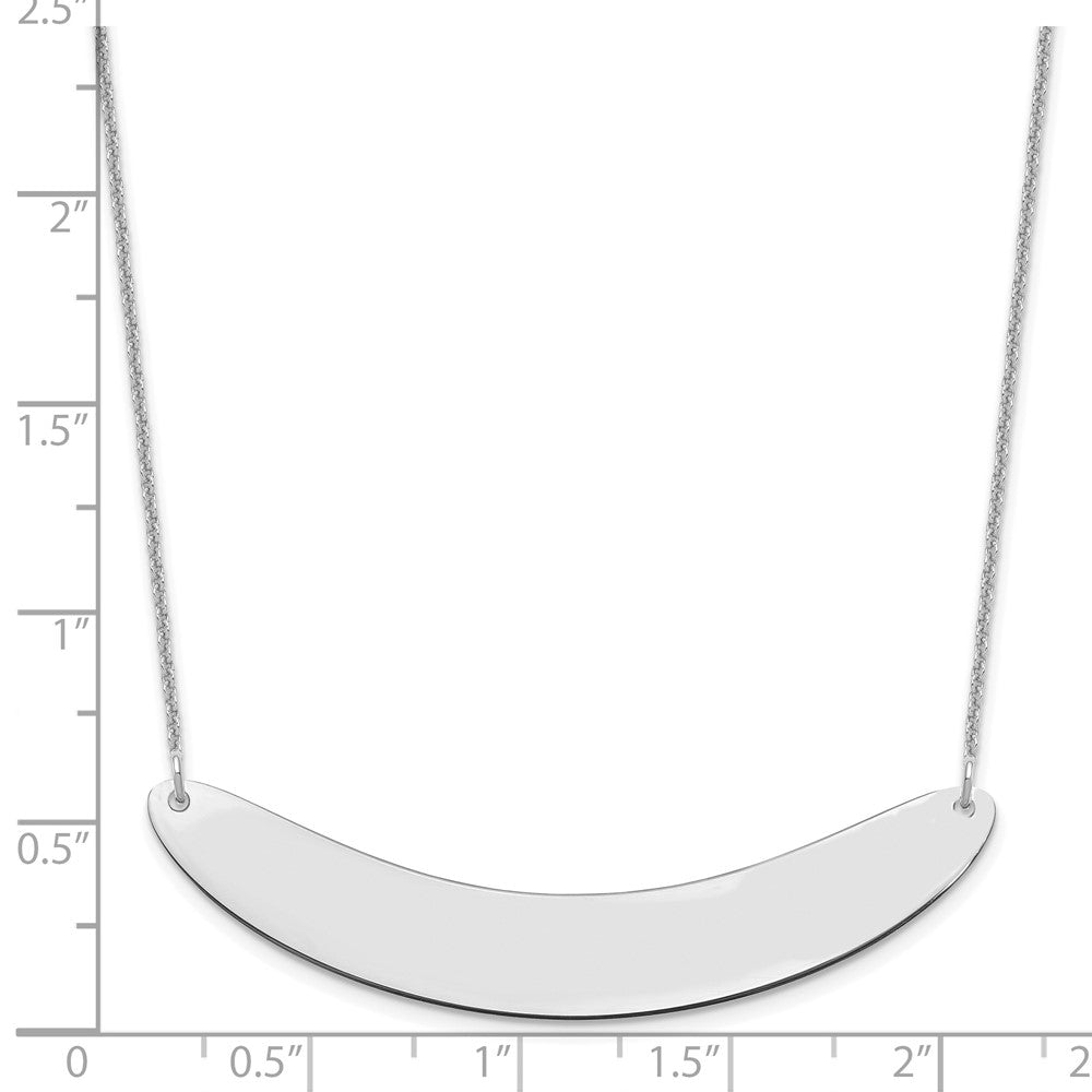 14K Weißgold Groß Gebogen Rohling Stab Halskette