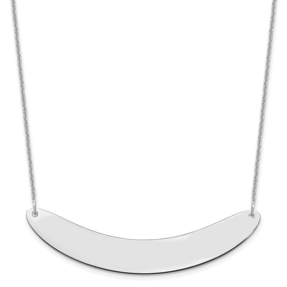 14K Weißgold Groß Gebogen Rohling Stab Halskette
