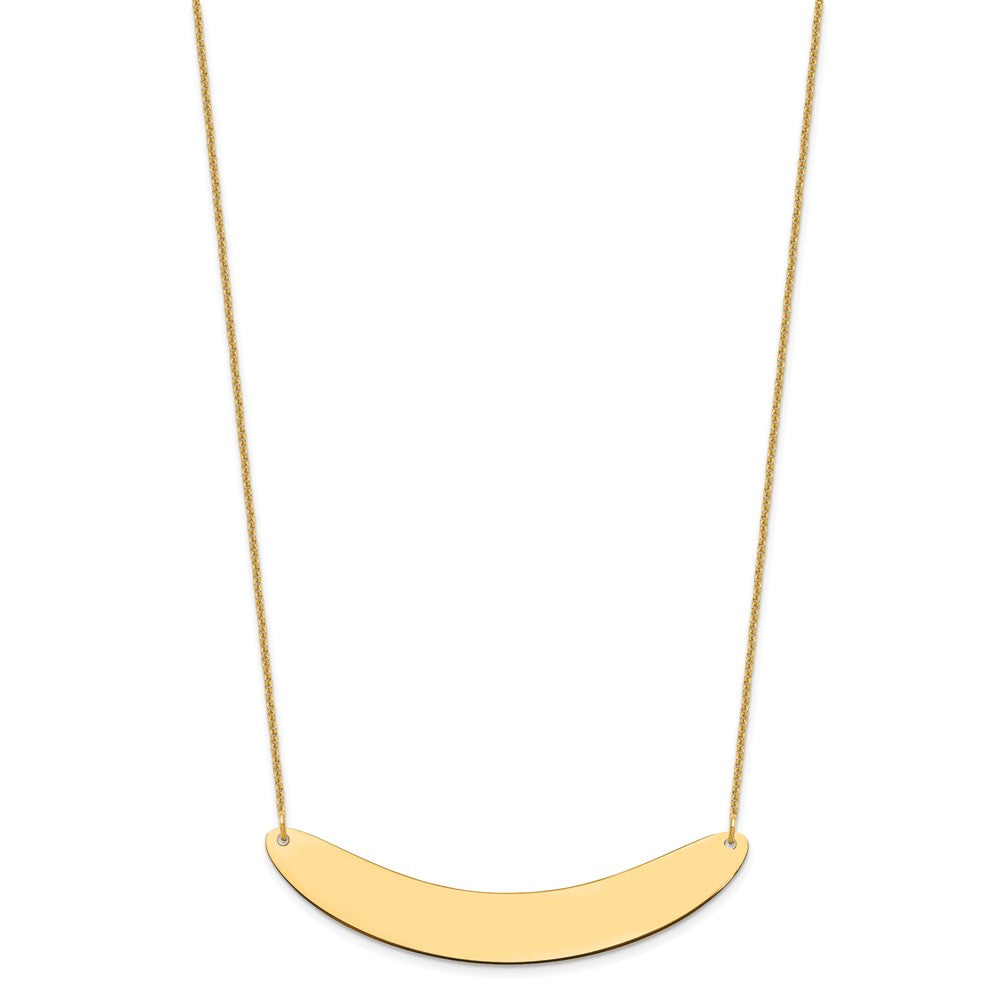 14K Gelbgold Groß Gebogen Rohling Stab Halskette