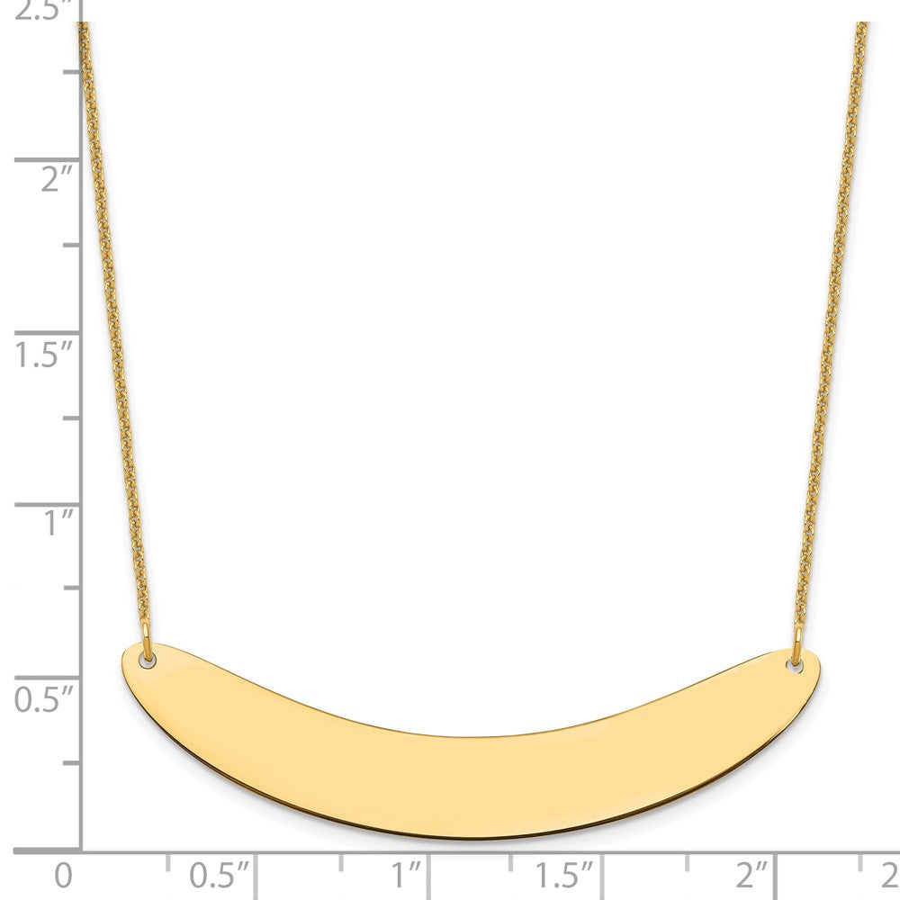 14K Gelbgold Groß Gebogen Rohling Stab Halskette