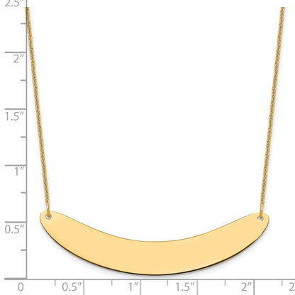 14K Gelbgold Groß Gebogen Rohling Stab Halskette
