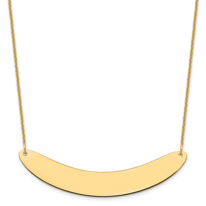 14K Gelbgold Groß Gebogen Rohling Stab Halskette