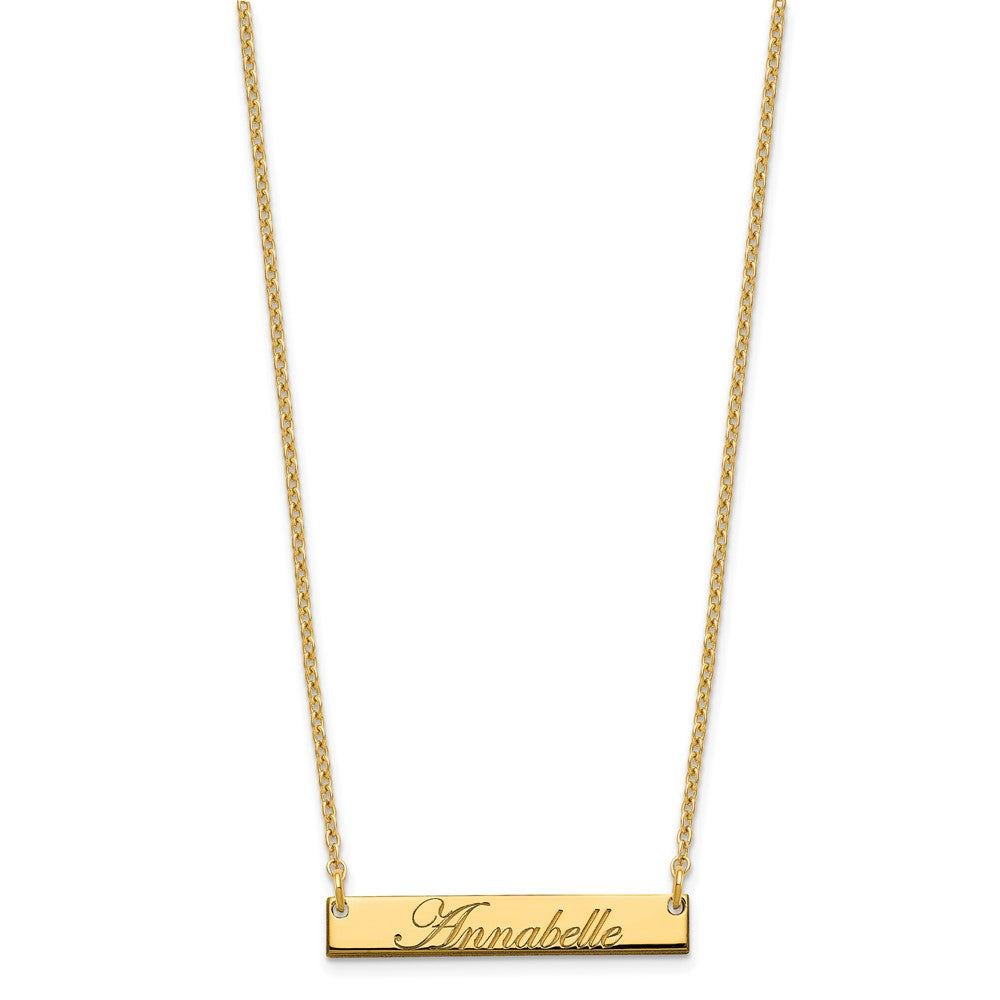 Vergoldet Sterlingsilber /gold Klein Edwardianisch Schreibschrift Stab Halskette