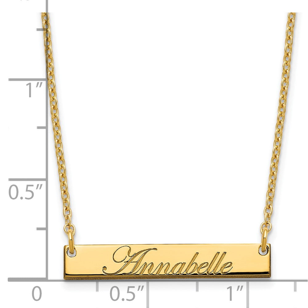 Vergoldet Sterlingsilber /gold Klein Edwardianisch Schreibschrift Stab Halskette