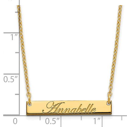 Vergoldet Sterlingsilber /gold Klein Edwardianisch Schreibschrift Stab Halskette