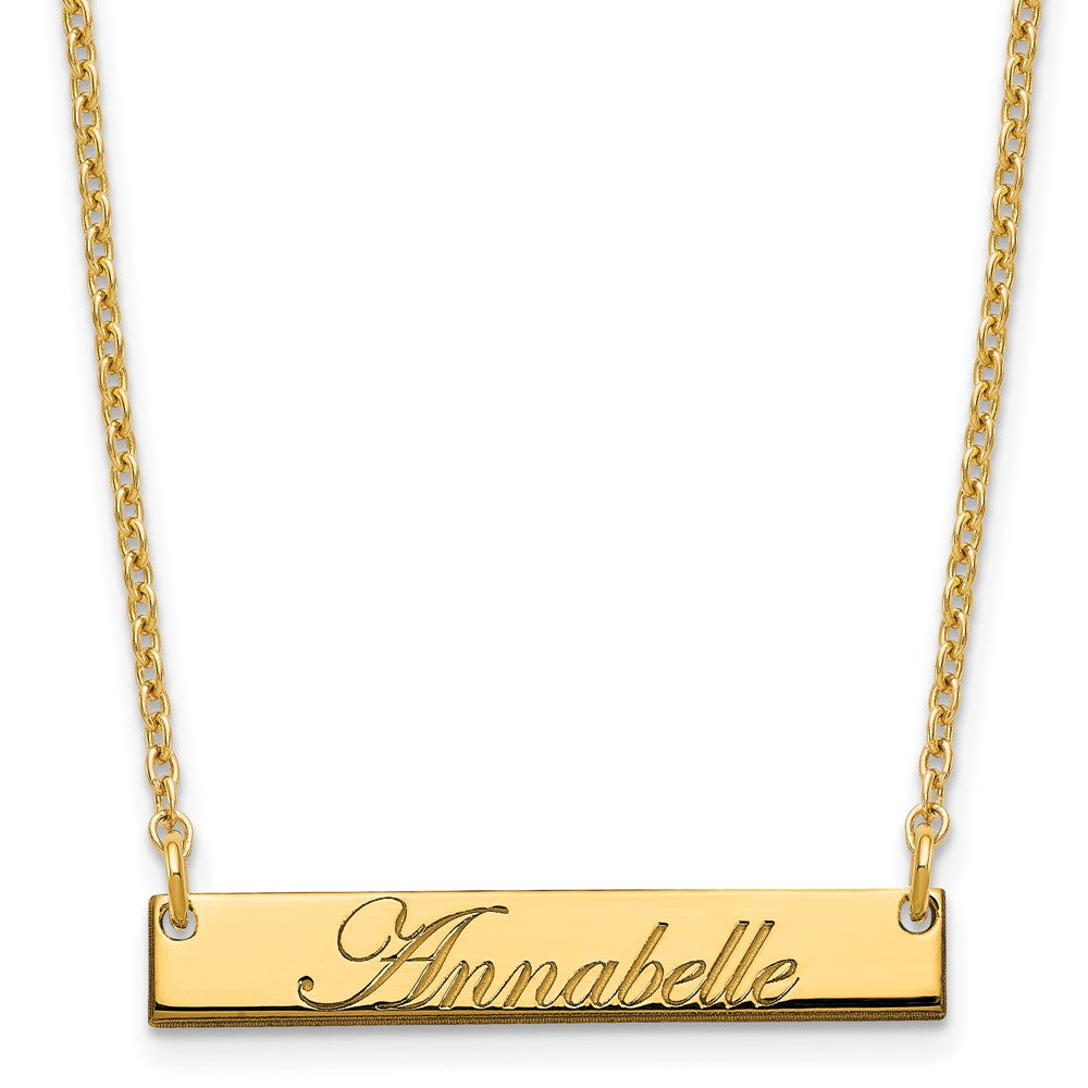 Vergoldet Sterlingsilber /gold Klein Edwardianisch Schreibschrift Stab Halskette