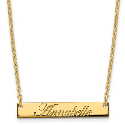 Vergoldet Sterlingsilber /gold Klein Edwardianisch Schreibschrift Stab Halskette