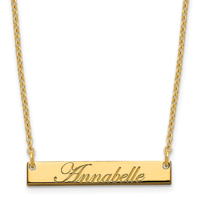 Vergoldet Sterlingsilber /gold Klein Edwardianisch Schreibschrift Stab Halskette