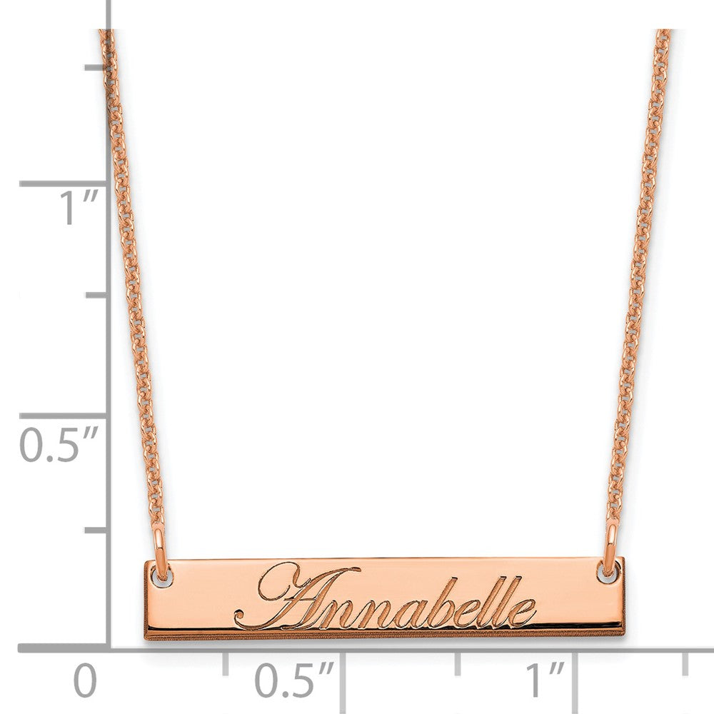 14K Roségold Klein Edwardianisch Schreibschrift Stab Halskette
