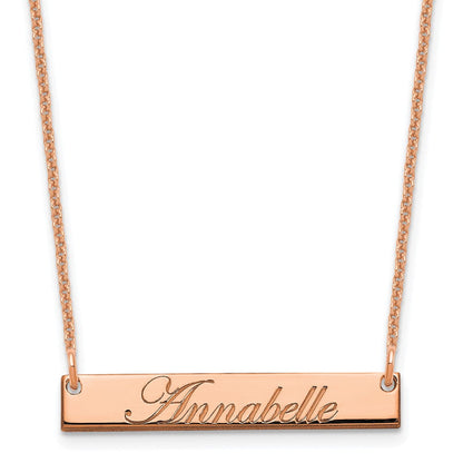14K Roségold Klein Edwardianisch Schreibschrift Stab Halskette