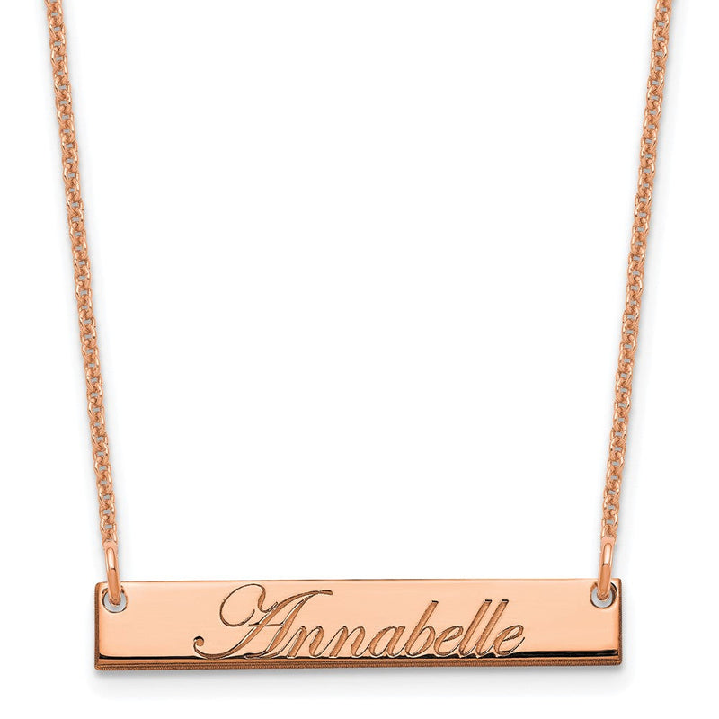 14K Roségold Klein Edwardianisch Schreibschrift Stab Halskette