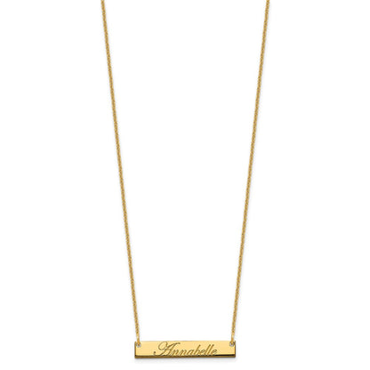14K Gelbgold Klein Edwardianisch Schreibschrift Stab Halskette