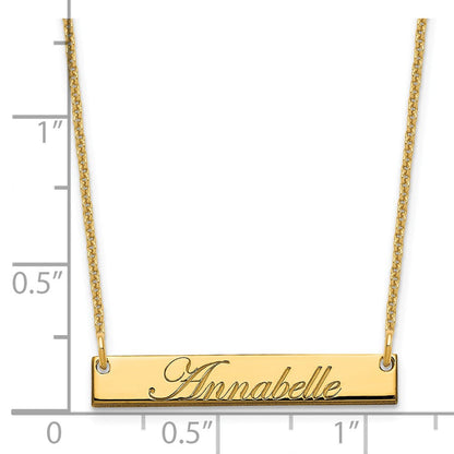 14K Gelbgold Klein Edwardianisch Schreibschrift Stab Halskette