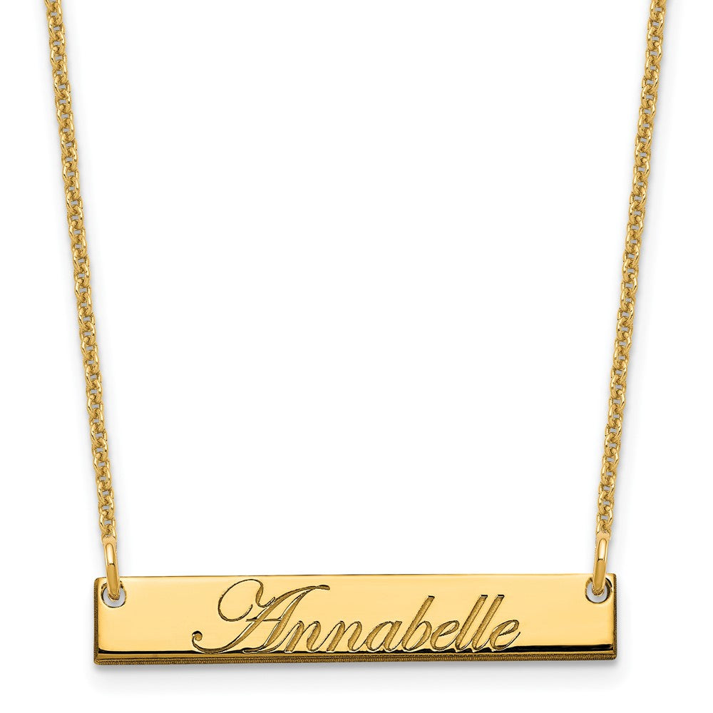 14K Gelbgold Klein Edwardianisch Schreibschrift Stab Halskette