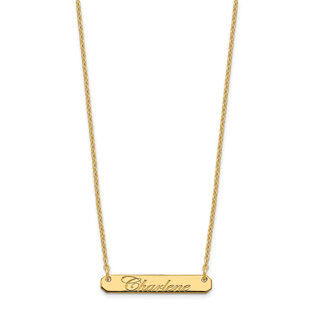 Vergoldet Sterlingsilber /gold Klein Edeardian Schreibschrift Stab Halskette