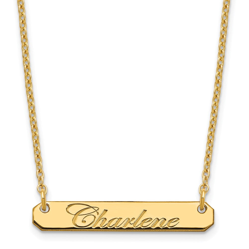 Vergoldet Sterlingsilber /gold Klein Edeardian Schreibschrift Stab Halskette