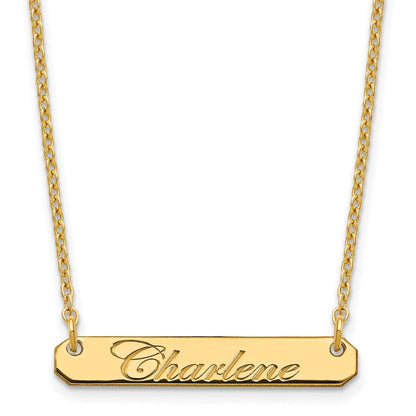 Vergoldet Sterlingsilber /gold Klein Edeardian Schreibschrift Stab Halskette