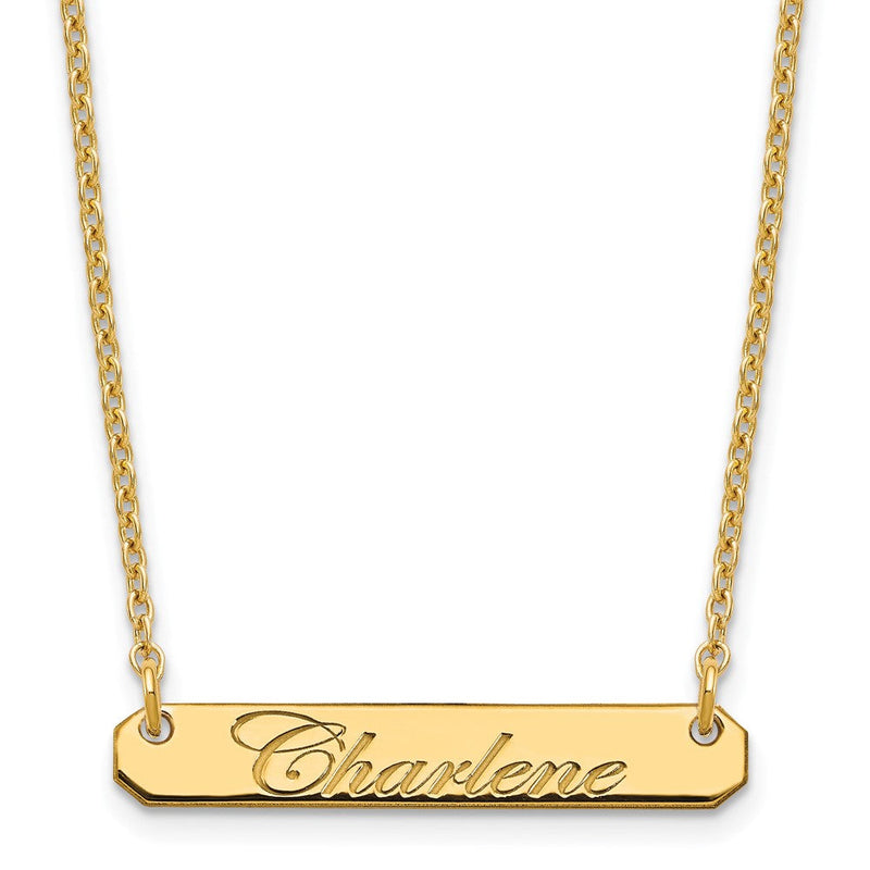 Vergoldet Sterlingsilber /gold Klein Edeardian Schreibschrift Stab Halskette
