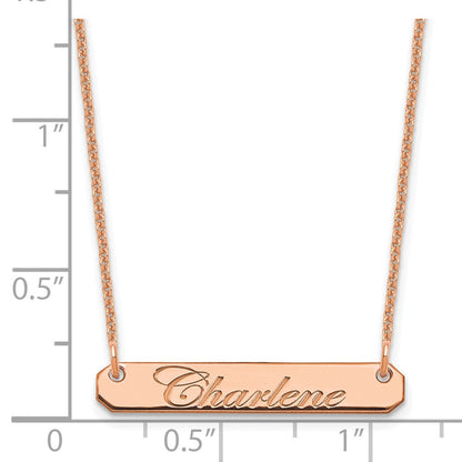 14K Roségold Klein Edwardianisch Schreibschrift Stab Halskette