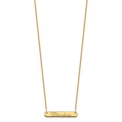 14K Gelbgold Klein Edwardianisch Schreibschrift Stab Halskette
