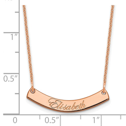 14K Roségold Klein Edwardianisch Schreibschrift Gebogen Stab Halskette