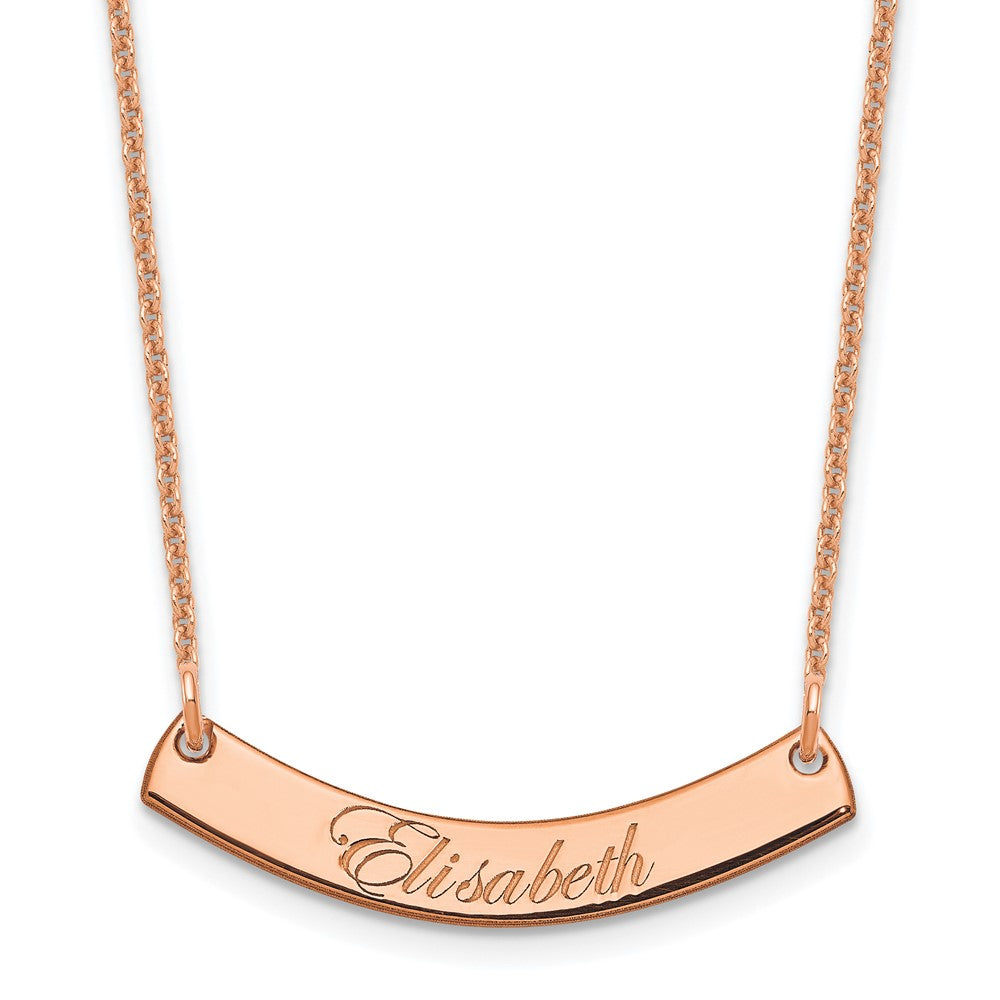 14K Roségold Klein Edwardianisch Schreibschrift Gebogen Stab Halskette