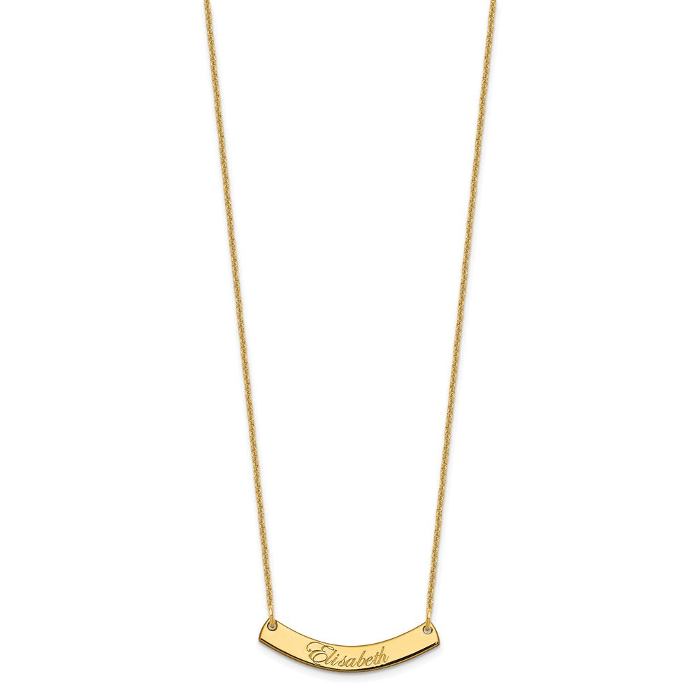 14K Gelbgold Klein Edwardianisch Schreibschrift Gebogen Stab Halskette