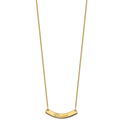 14K Gelbgold Klein Edwardianisch Schreibschrift Gebogen Stab Halskette