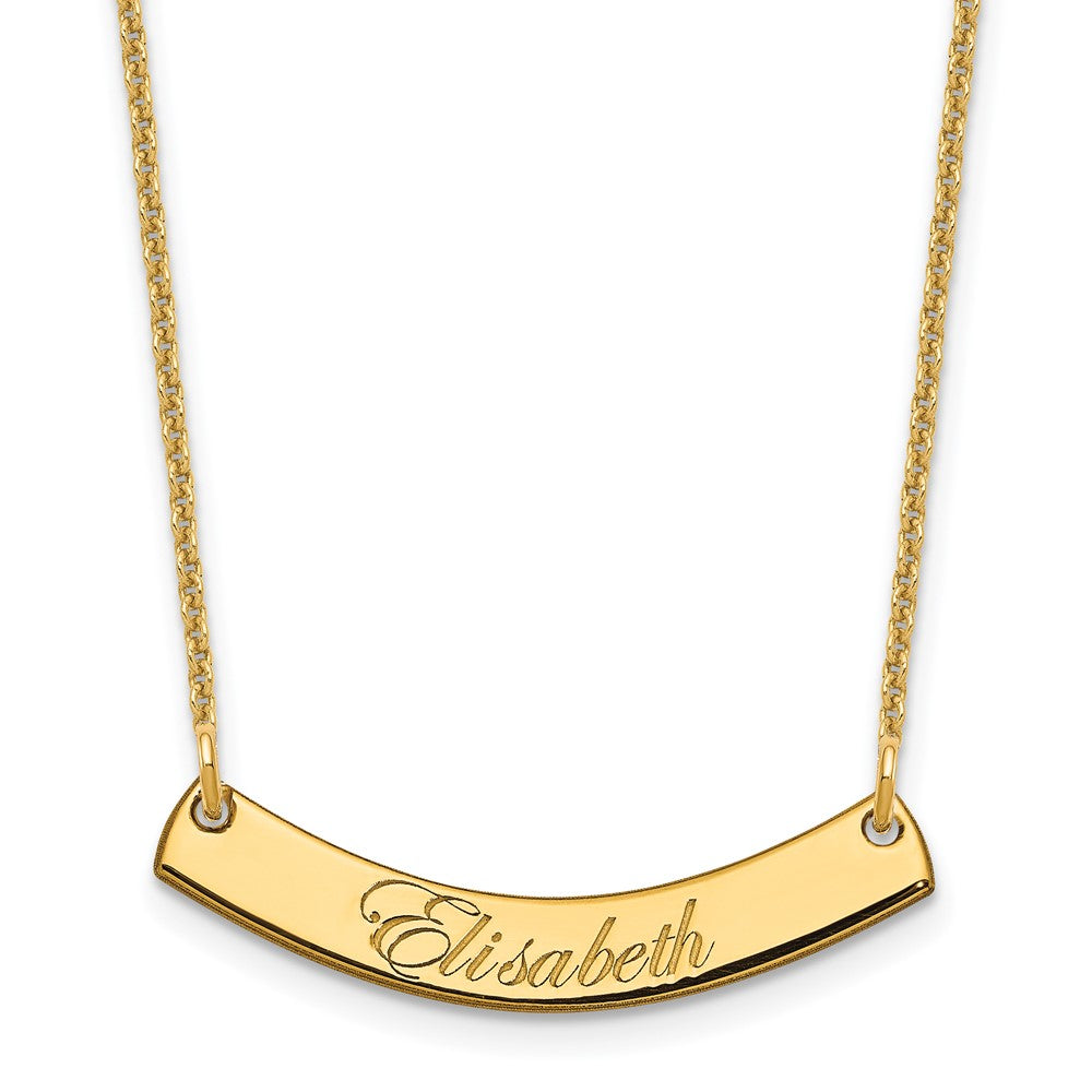 14K Gelbgold Klein Edwardianisch Schreibschrift Gebogen Stab Halskette