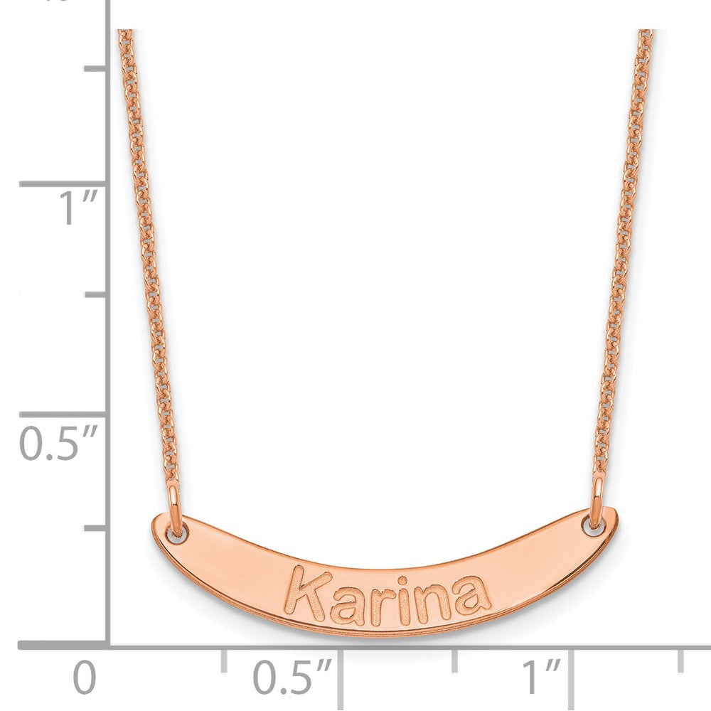 14K Roségold Klein Arial Abgerundet Gebogen Stab Halskette